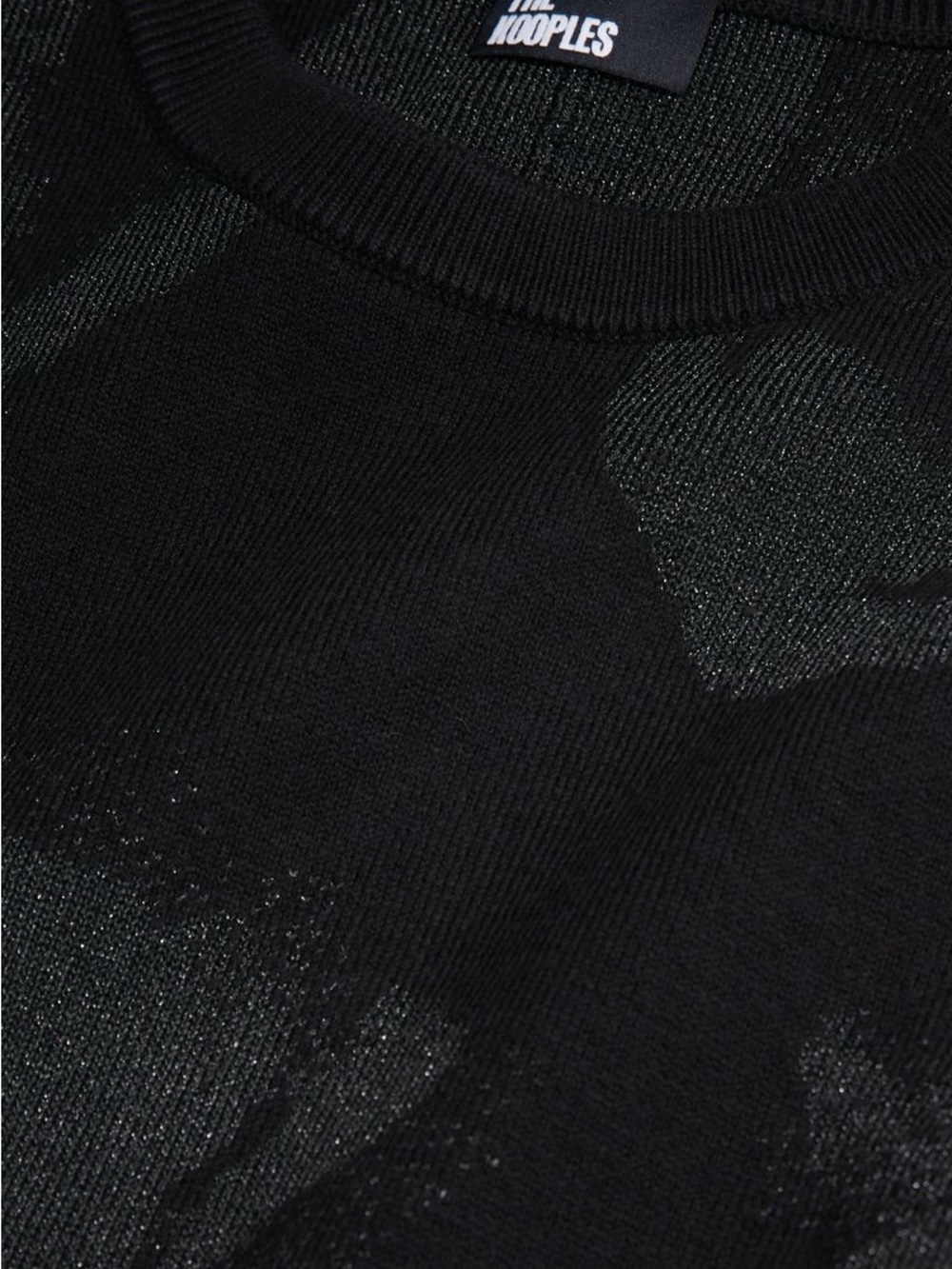 💜#70/71 The Kooples Black metallic Floral Jacquard Crewneck Sweater $315 - Picture 3 of 8